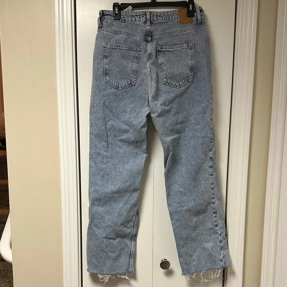 NWOT | Zara high rise Z1975 straight leg jeans, mid blue size 8 - Picture 6 of 9